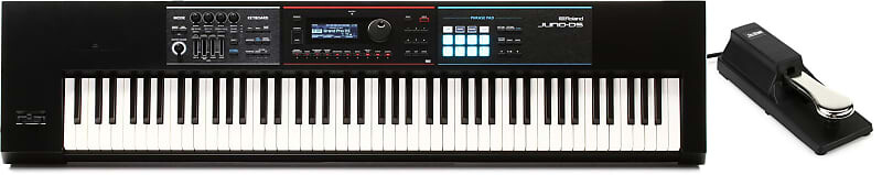 

Комплект из 88-клавишного синтезатора Roland JUNO-DS88 со сценическими стойками KSP100 Клавиатурная педаль сустейна Roland + On-Stage JUNO-DS88=1 KSP100=1