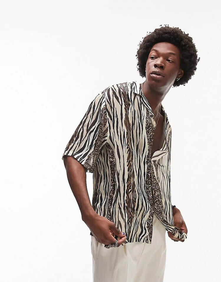 

Рубашка Topman Burnout Animal, мультиколор