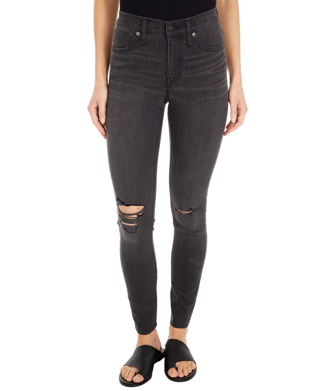 

Джинсы Madewell, 9'' Mid-Rise Skinny Jeans in Black Sea