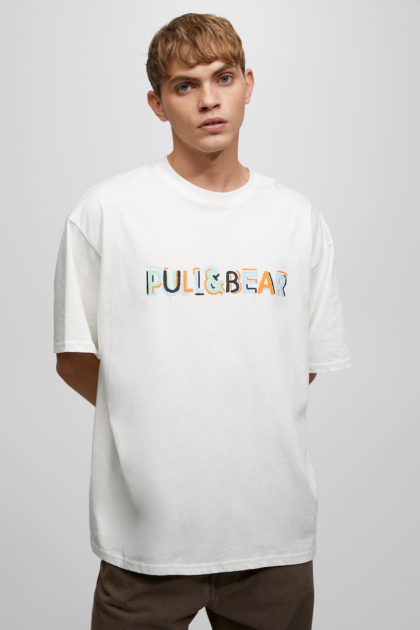 

Футболка с логотипом Pull&Bear Pull&Bear, белый