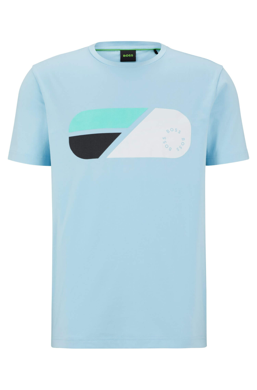 

Футболка Boss Stretch-cotton With Artwork And Circular Logo, светло-голубой
