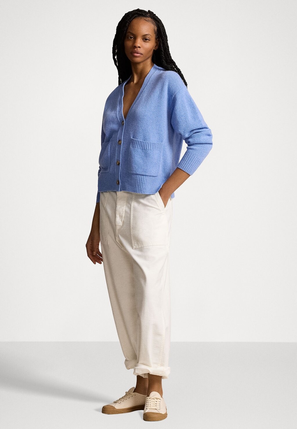 

Кардиган WOOL-BLEND V-NECK CARDIGAN Ralph Lauren, синий