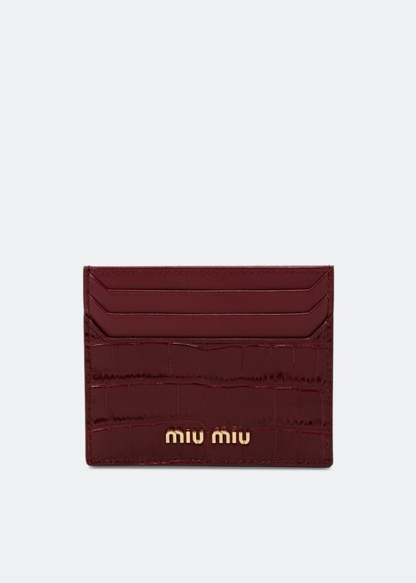 

Картхолдер MIU MIU Leather card holder, бордовый