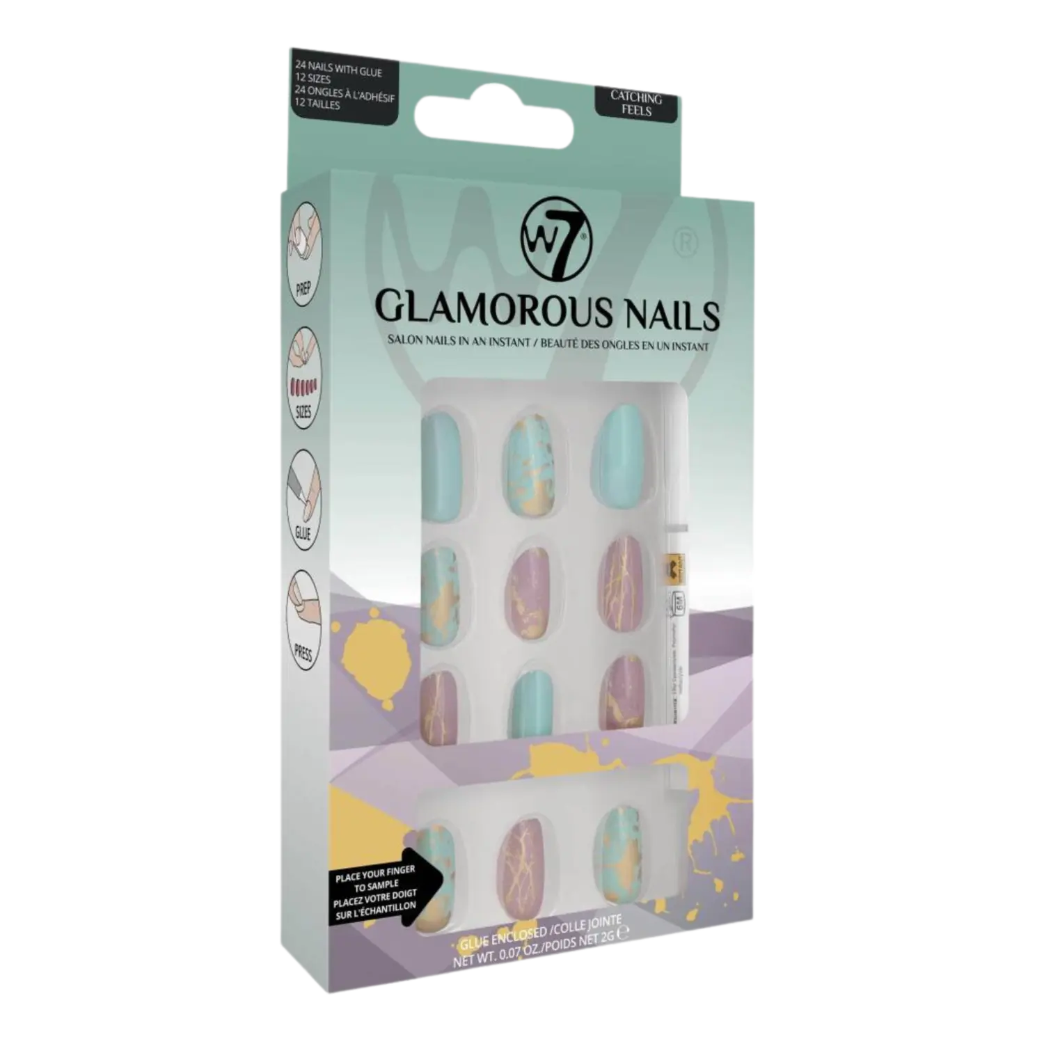 

W7 Glamorous Nails войлочные накладки на накладные ногти, 24 шт./1 уп.