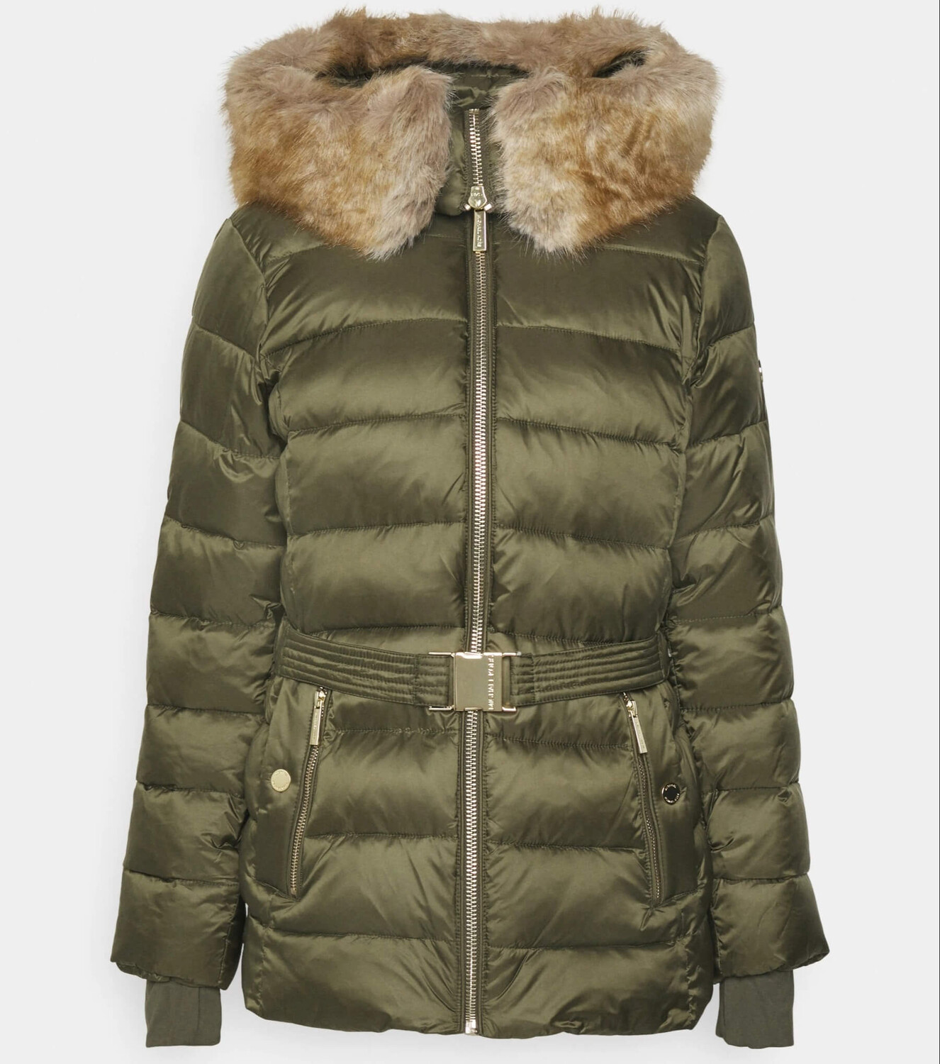 

Куртка Michael Kors Belted Horizontal Quilted, хаки