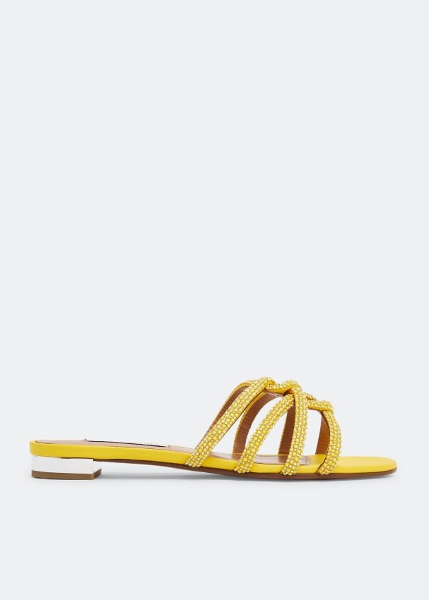 

Сандалии AQUAZZURA Moondust flat sandals, желтый