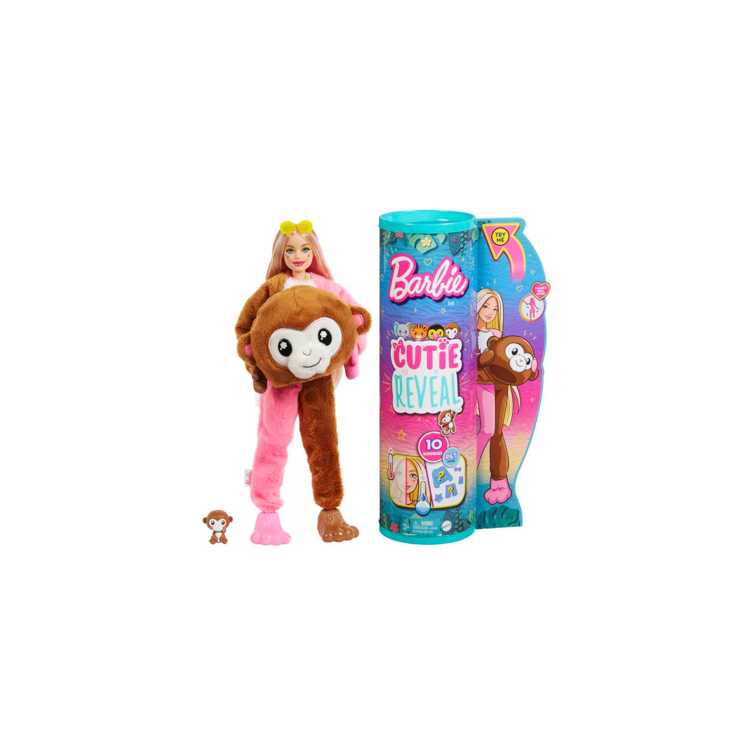 цена Кукла Barbie Cutie Reveal Dolls Tropical Jungle Monkey
