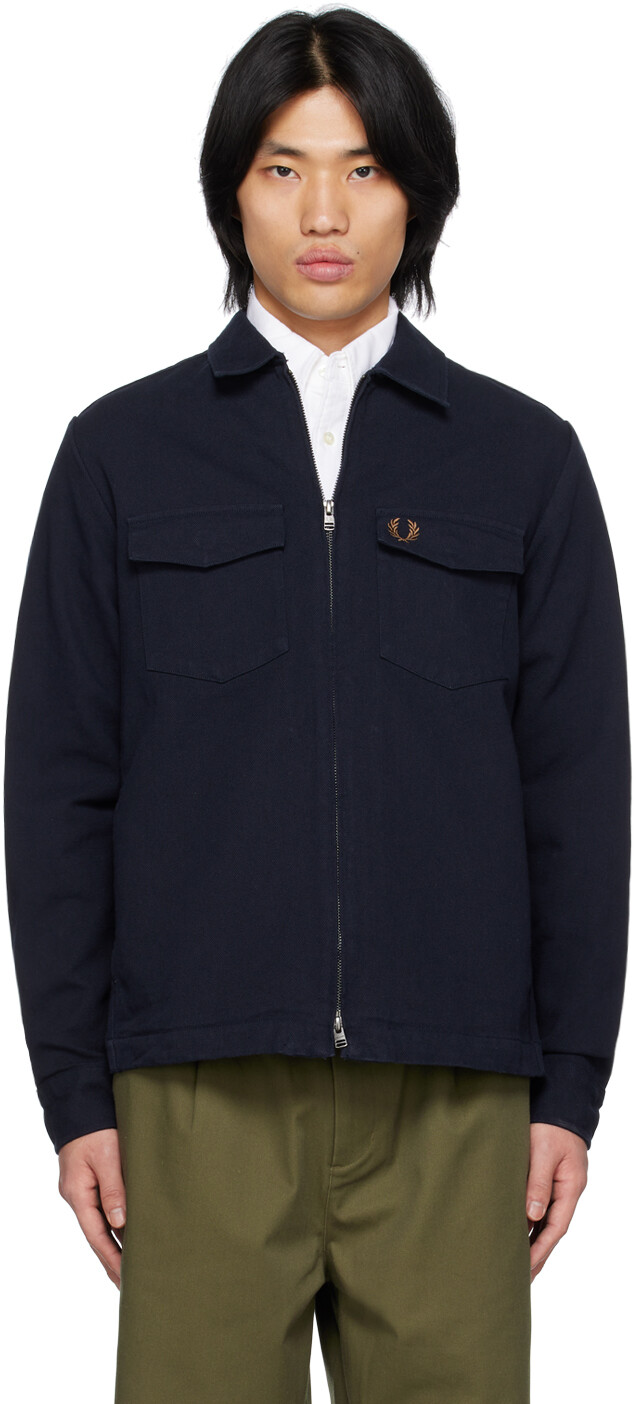 

Темно-синяя рубашка с двусторонней молнией Fred Perry