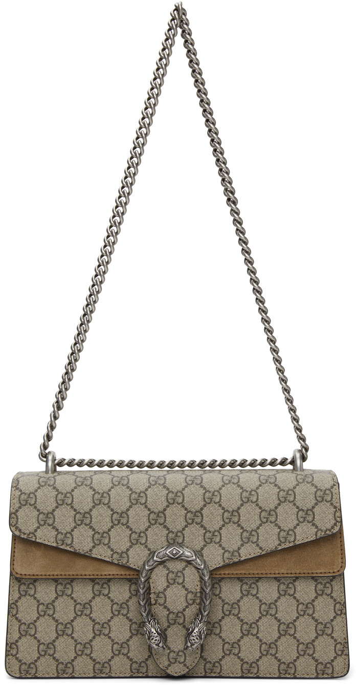 

Бежевая маленькая сумка GG Supreme Dionysus Gucci