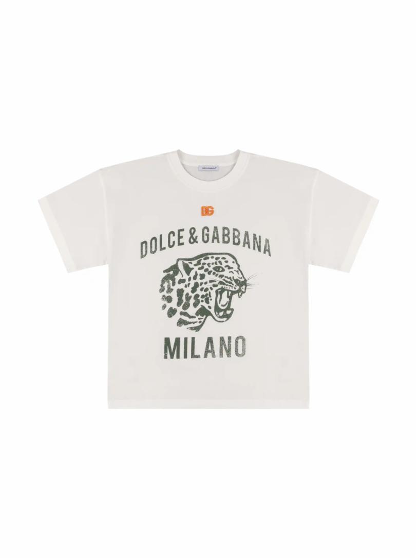 Хлопковая футболка с принтом Dolce&Gabbana цена и фото