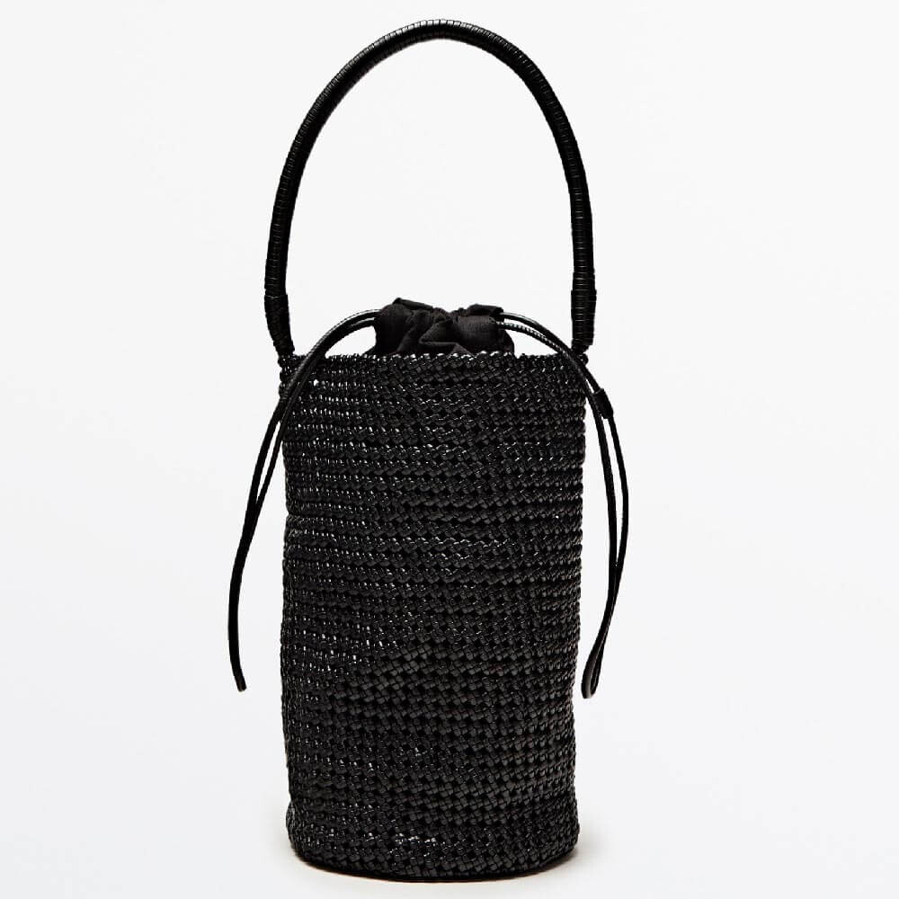 

Сумка Massimo Dutti Woven Leather Maxi Limited Edition, черный