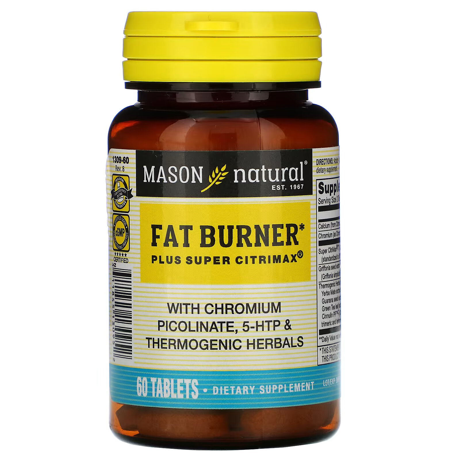 Пищевая добавка Mason Natural Fat Burner Plus Super Citrimax, 60 таблеток