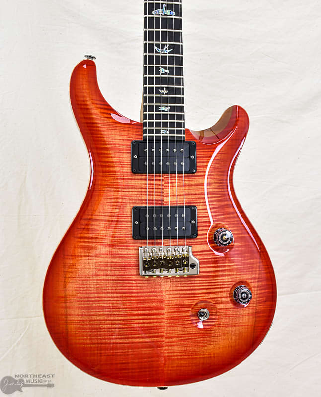 Электрогитара PRS Guitars Wood Library Custom 24 - Blood Orange 10 Top электрогитара prs wood library custom 24 burnt maple leaf 0380486