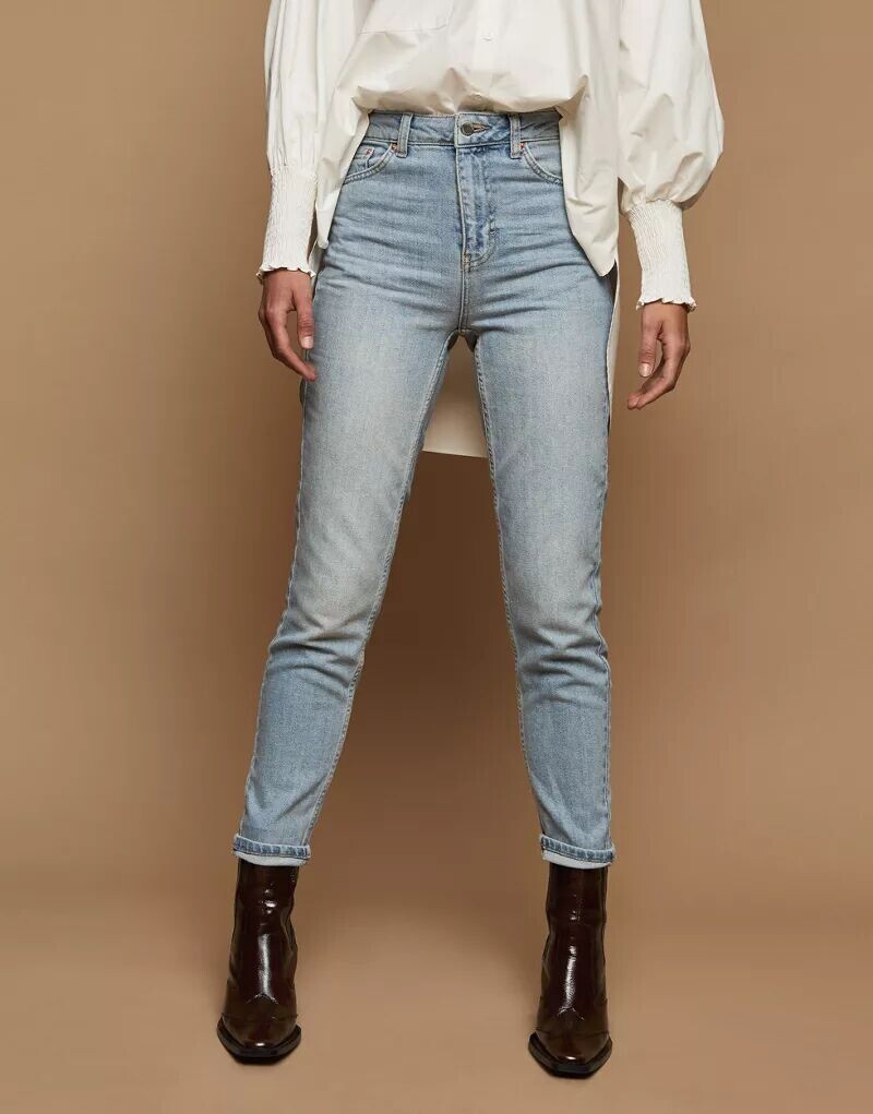 

Джинсы премиум-класса Topshop Mom, выбеленные отбеливателем