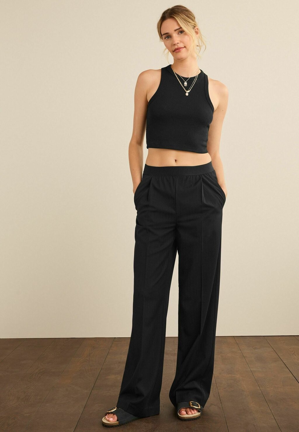 

Брюки из ткани TAILORED ATED WIDE Next, черный