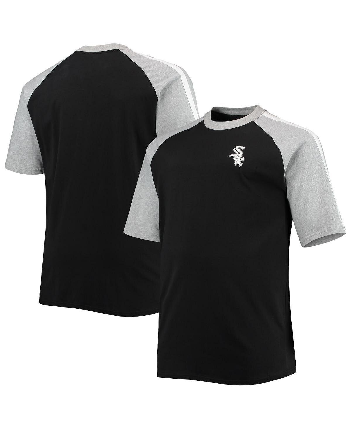

Мужская футболка big and tall black and heathered grey chicago white sox b&t curcular raglan Profile, мульти