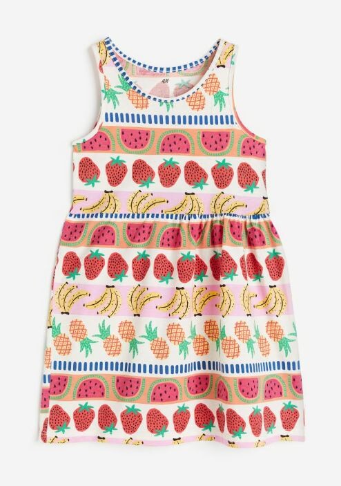 

Платье с принтом фрукты хлопок H&M Fruits With Print Cotton, мультиколор