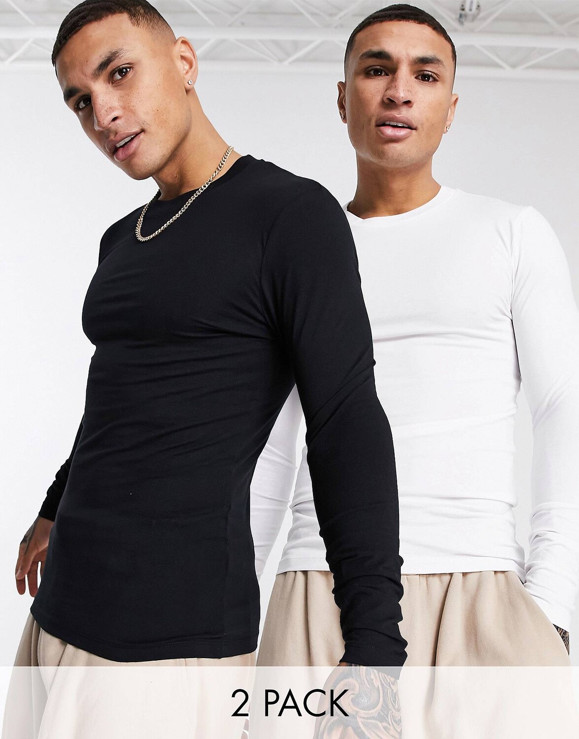 

Футболка с длинными рукавами и круглым вырезом ASOS DESIGN