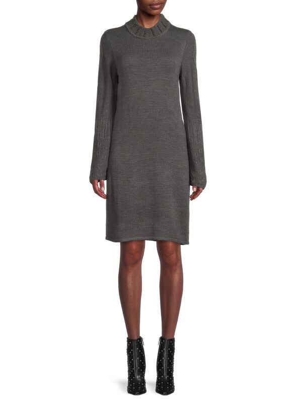 

Платье-свитер с жемчужным вырезом Karl Lagerfeld Paris Heather charcoal
