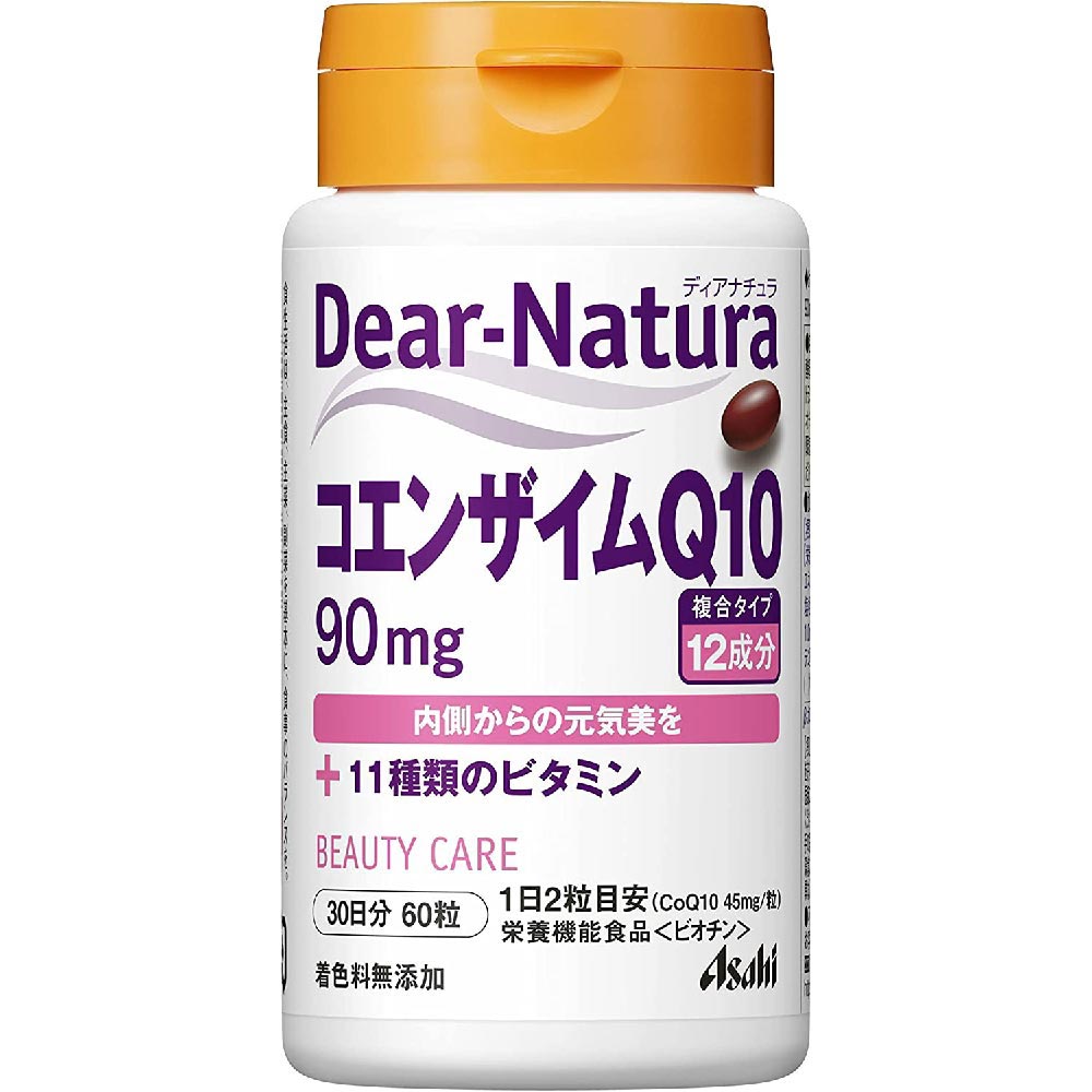 Коэнзим Q10 и 11 витаминов для красоты и молодости ASAHI Dear-Natura, 60 шт. sunshine nutrition coenzyme q10 100mg 100 softgels