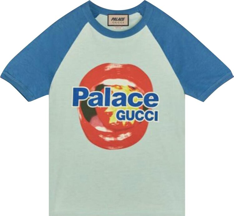 

Футболка Gucci x Palace Printed Cotton Jersey T-Shirt Light Blue, синий