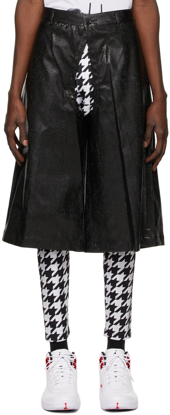 

Шорты из искусственной кожи с вырезами под крокодила Comme des Garçons Homme Plus