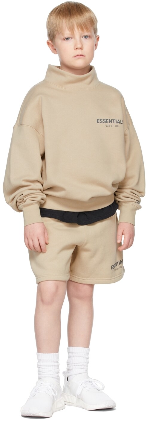 

Бежевые спортивные шорты SSENSE Exclusive Kids Essentials, Бежевый