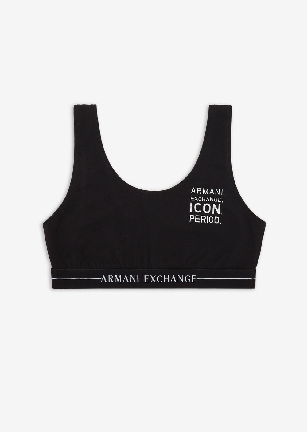 

Бралетт из эластичного хлопка с логотипом Icon Armani Exchange, черный