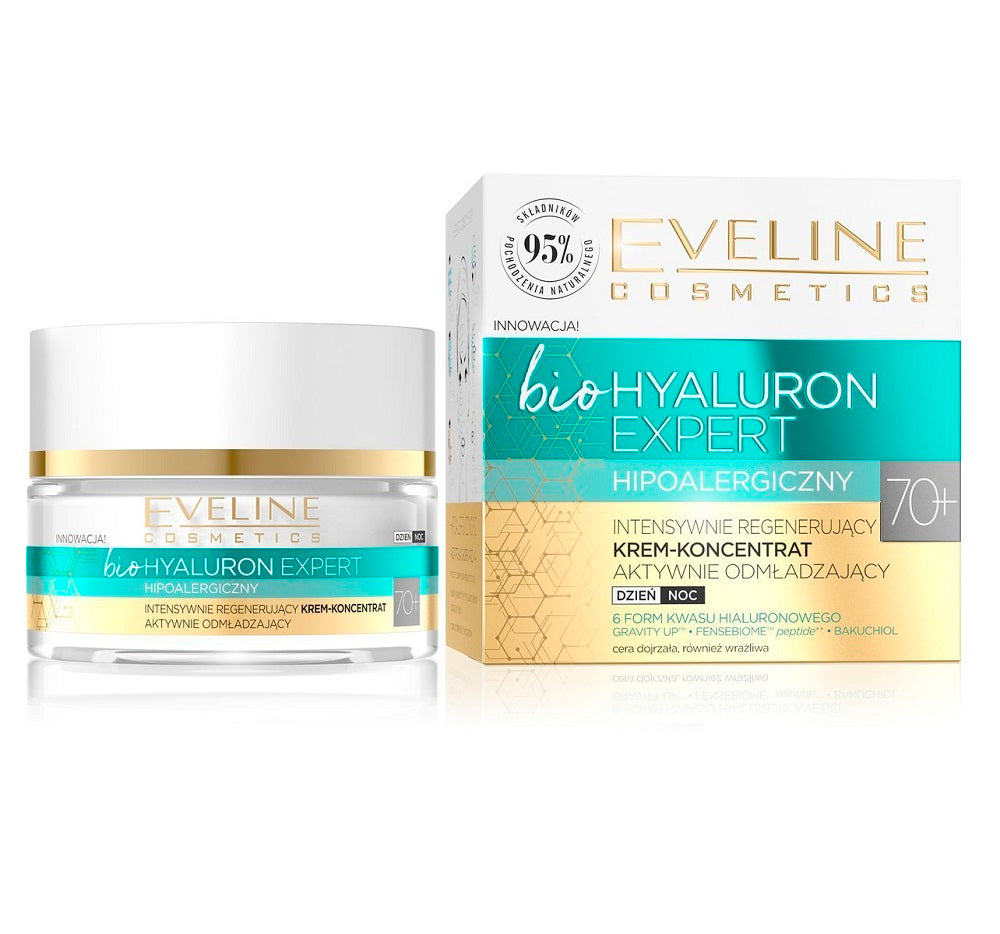 Eveline Cosmetics Bio Hyaluron Expert 70+ интенсивно регенерирующий крем-концентрат активно омолаживающий день и ночь 50мл