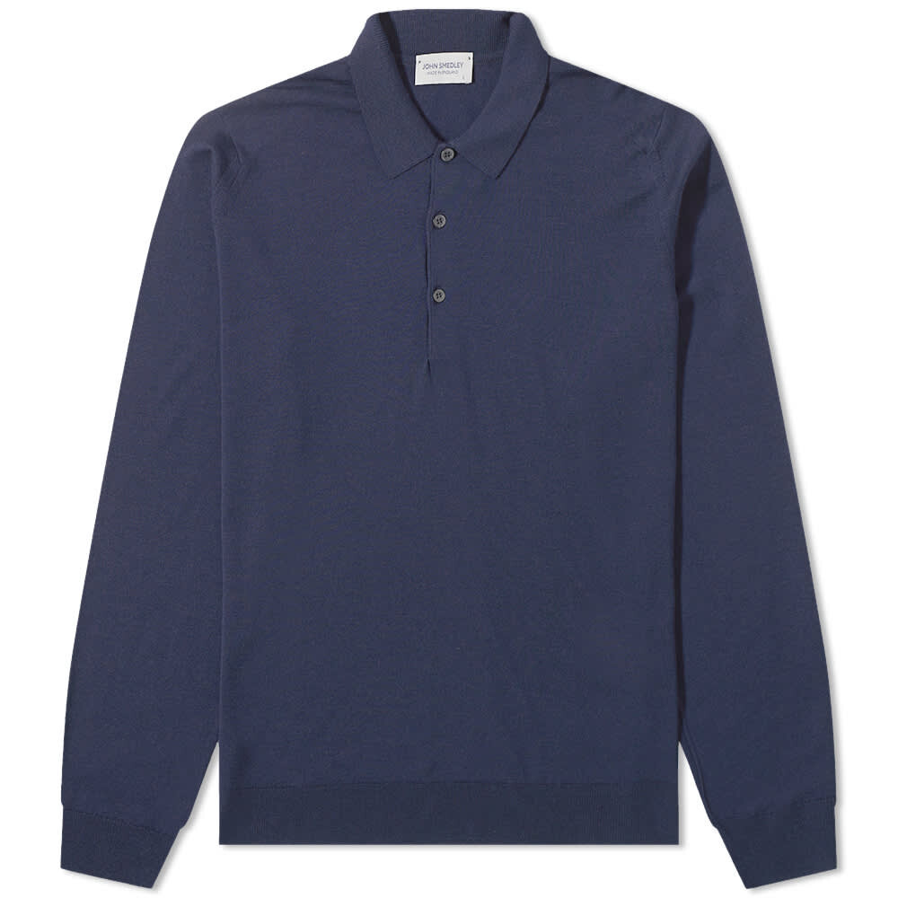 

Футболка John Smedley Belper Merino Knit Long Sleeve Polo, Серый