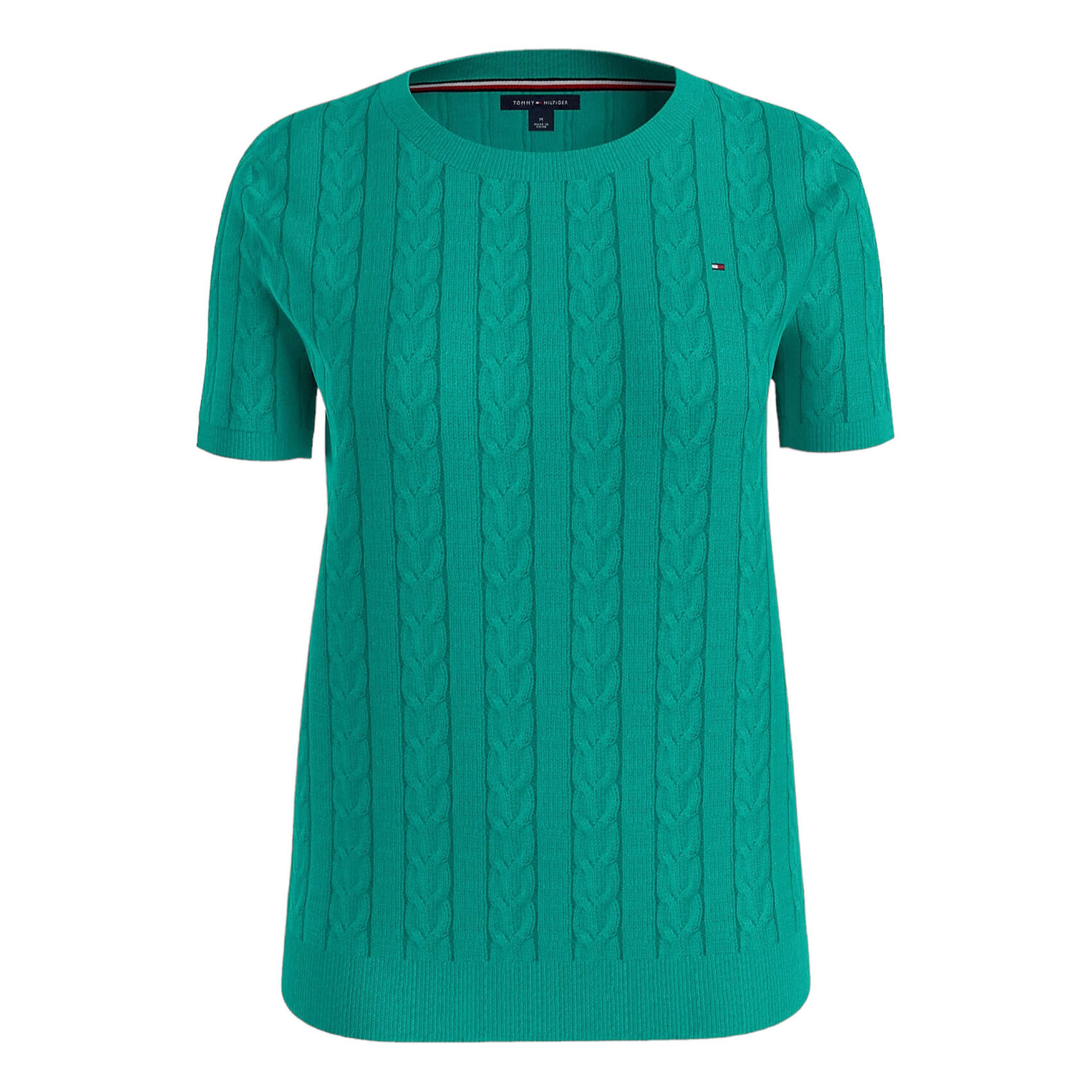 

Джемпер Tommy Hilfiger Short-sleeve Cable Knit, бирюзовый