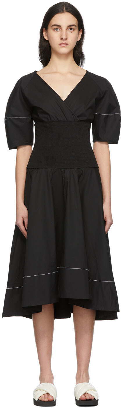 

Черный - Платье из присборенного поплина Proenza Schouler White Label