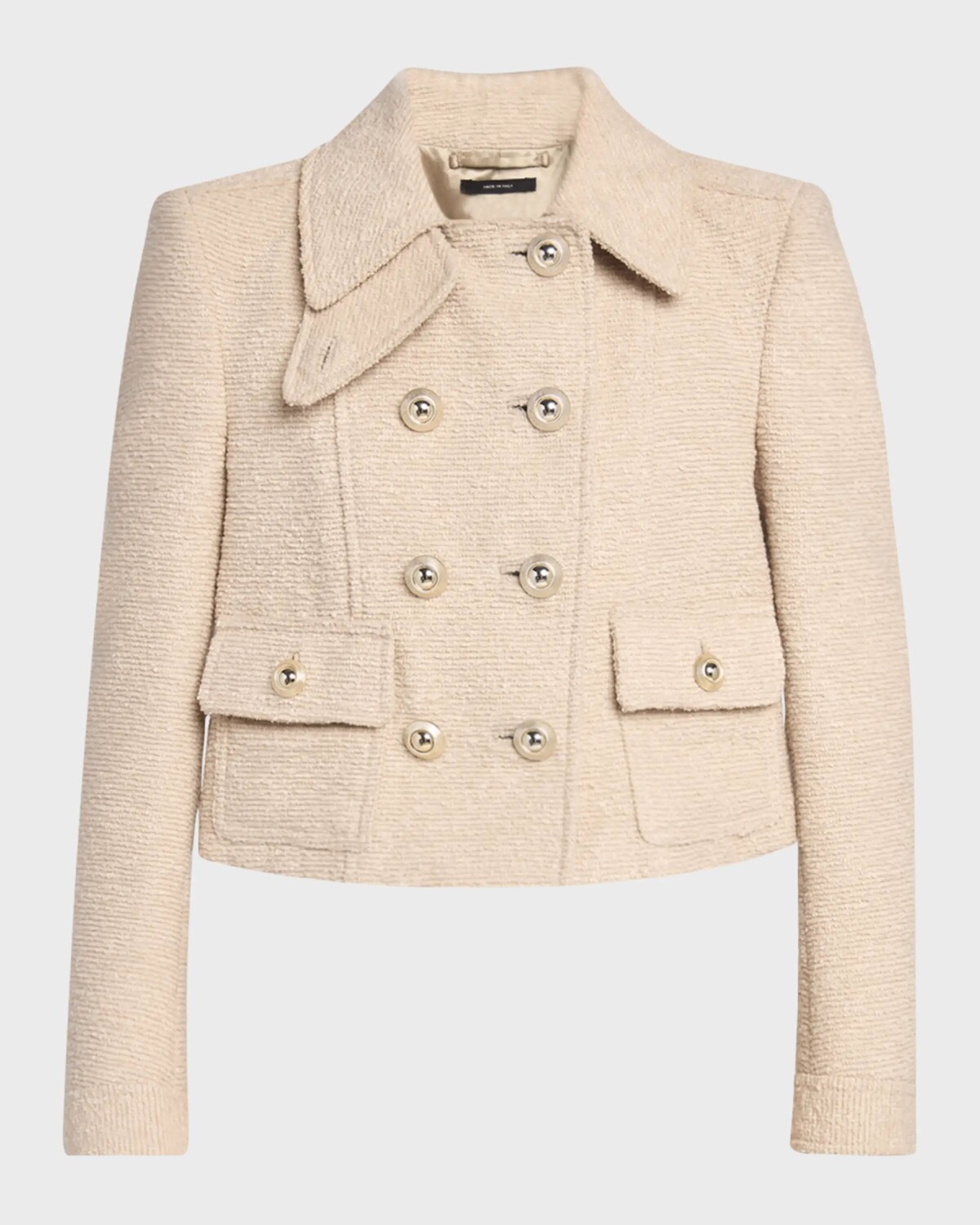 

Двубортный жакет Chasseur из натуральной шерсти букле Tom Ford, цвет Milky Beig