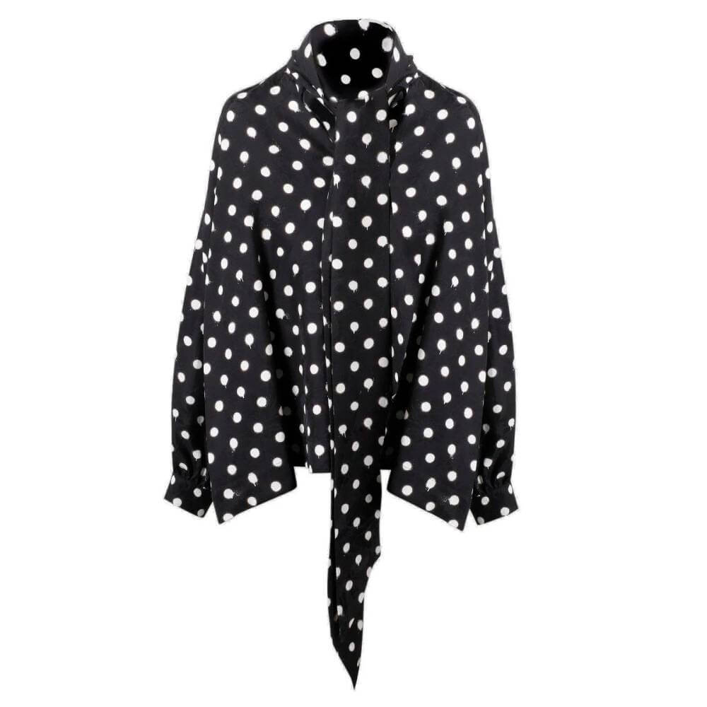 

Блузка Balenciaga Polka Dot Printed, черный