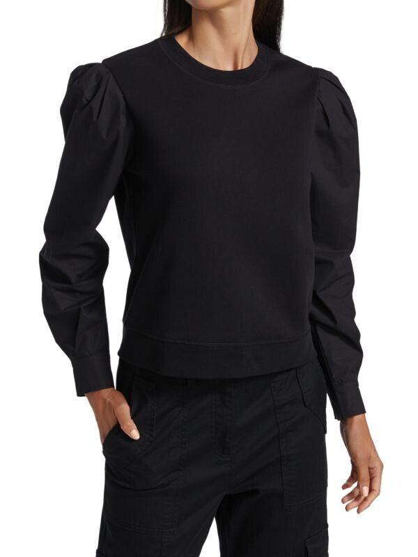 

Толстовка Derek Lam 10 Crosby Milton Mixed Media с пышными рукавами, черный