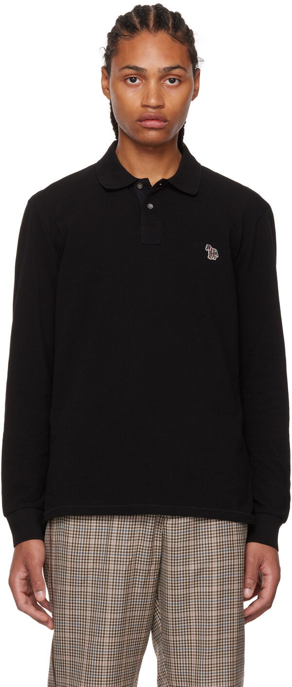 

Черная футболка-поло с зеброй PS by Paul Smith