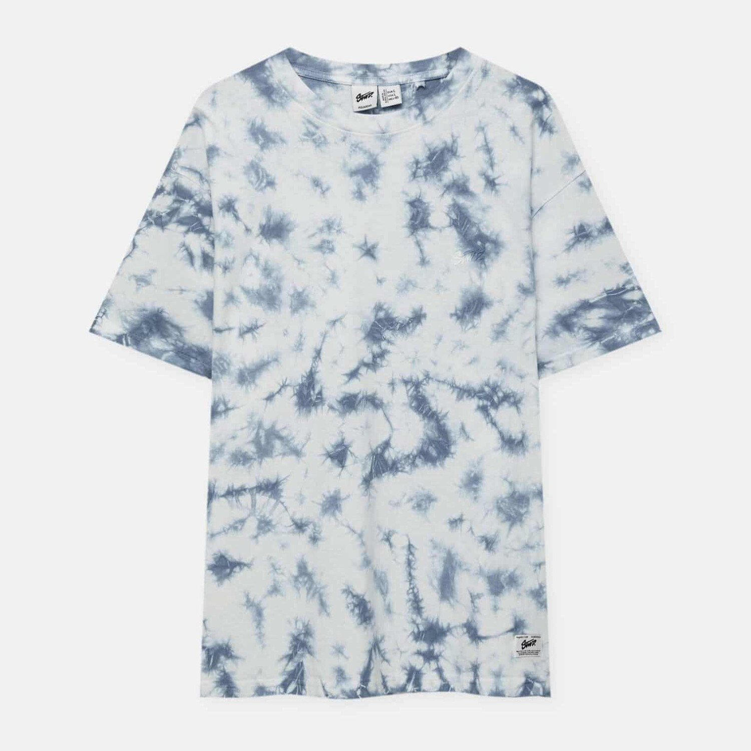 

Футболка Pull&Bear Short Sleeve Tie-dye, голубой, Синий