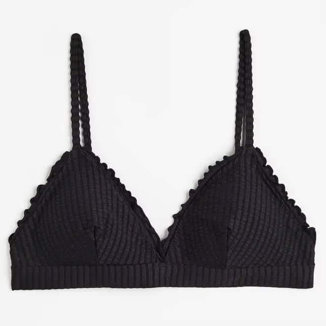 Лиф H&M Padded Triangle Bikini, черный