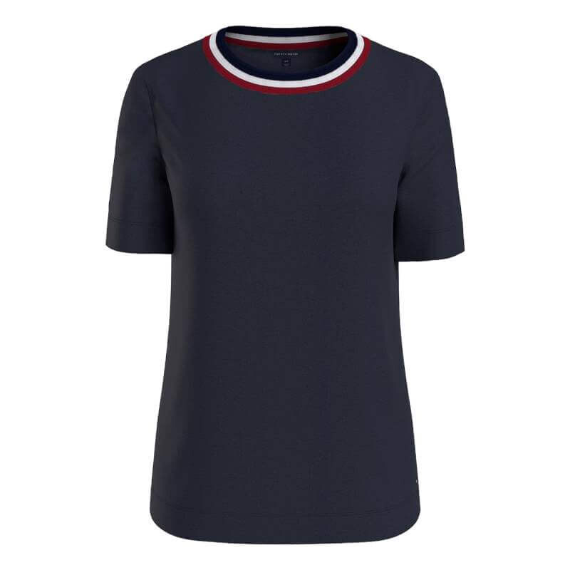 

Футболка Tommy Hilfiger Signature Stripe Collar, темно-синий