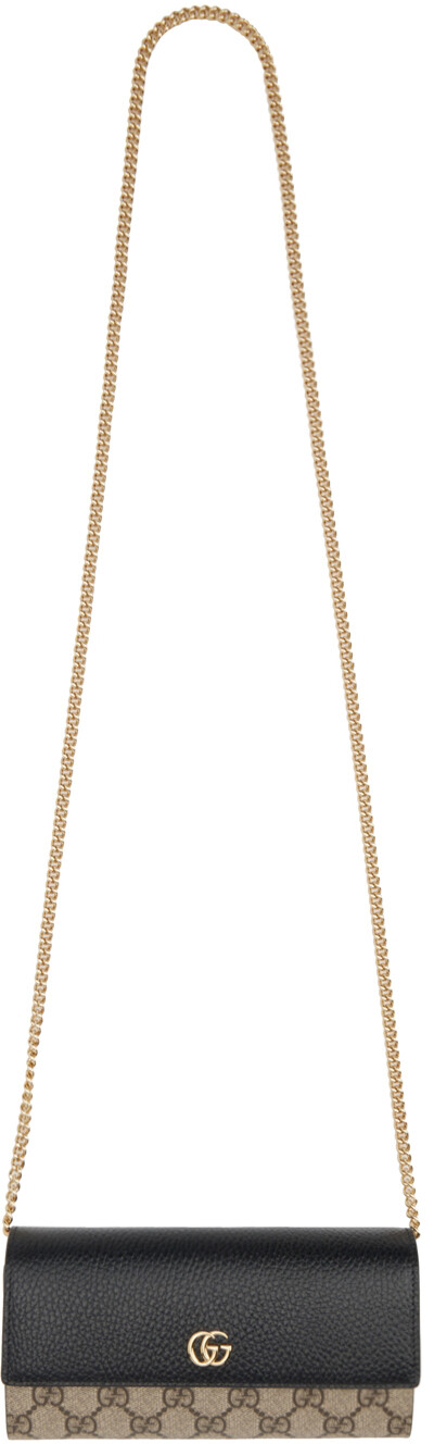 

Черный кошелек с цепочкой Marmont Gucci