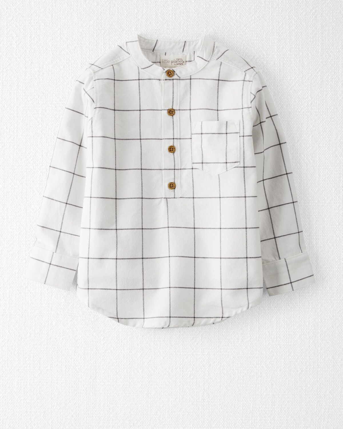 

Фланелевая рубашка Henley в клетку из органического хлопка для малышей Carter's