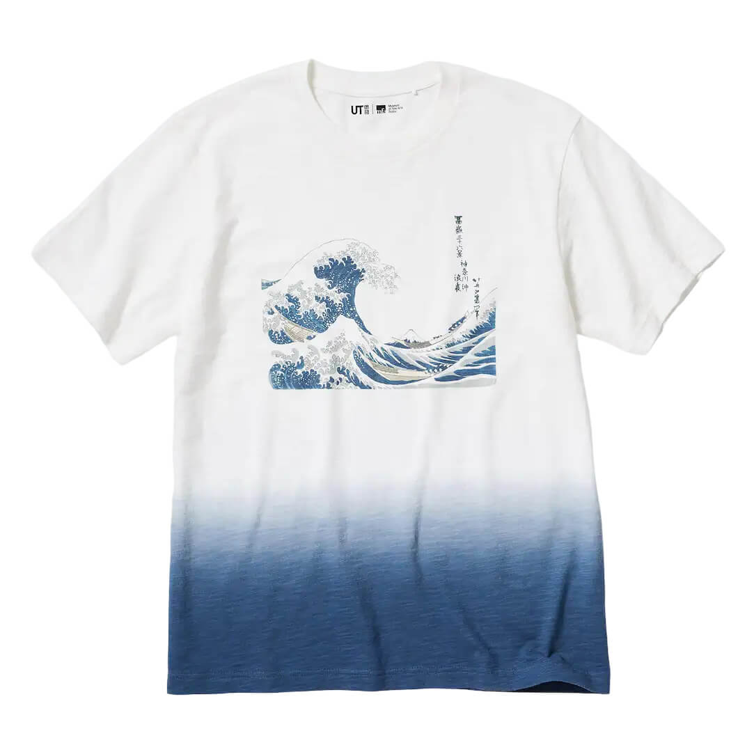 Футболка Uniqlo UT Graphic Ukiyo-e (Hokusai), белый футболка uniqlo ut graphic ukiyo e hokusai темно синий