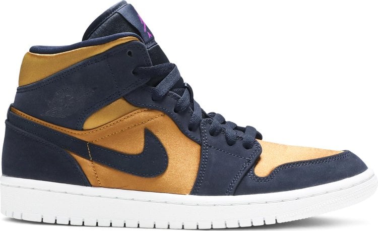 Air jordan 1 mid navy sales gold