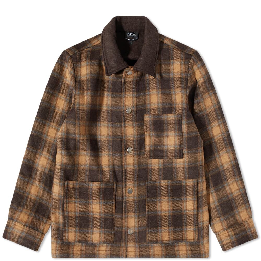 

Шерстяная рабочая куртка в клетку New Emile A.P.C., Коричневый