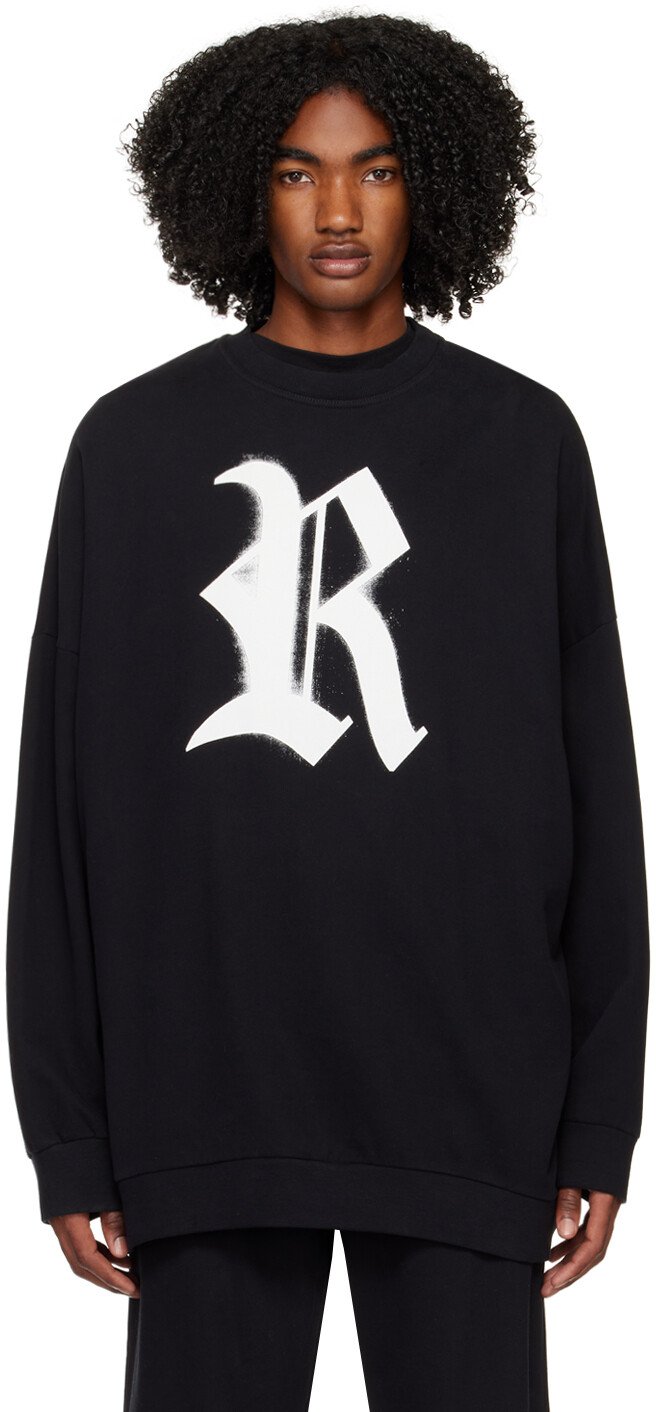 

Черная толстовка с буквой R Raf Simons