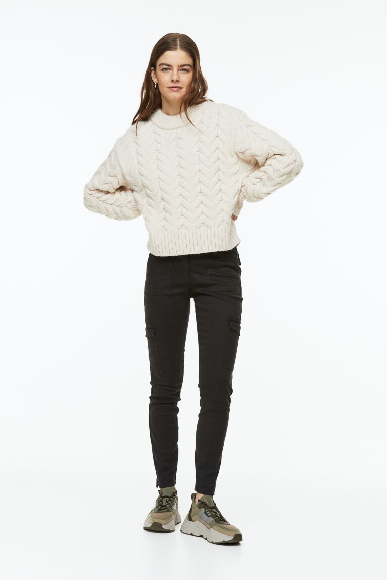 

Узкие брюки карго H&M, черный