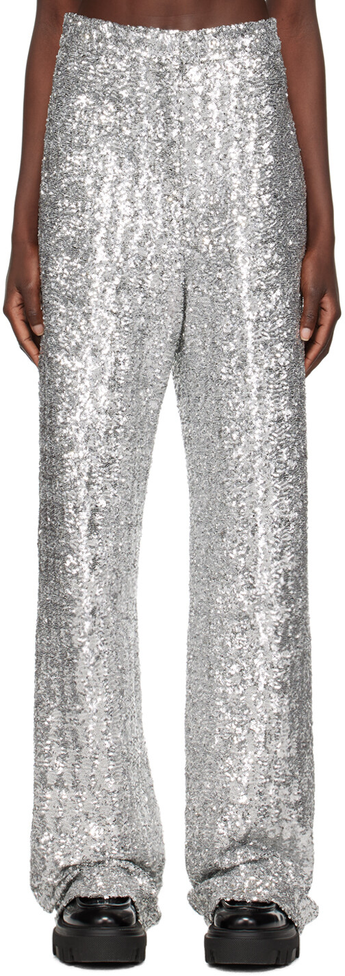

Серебряные брюки с пайетками MSGM