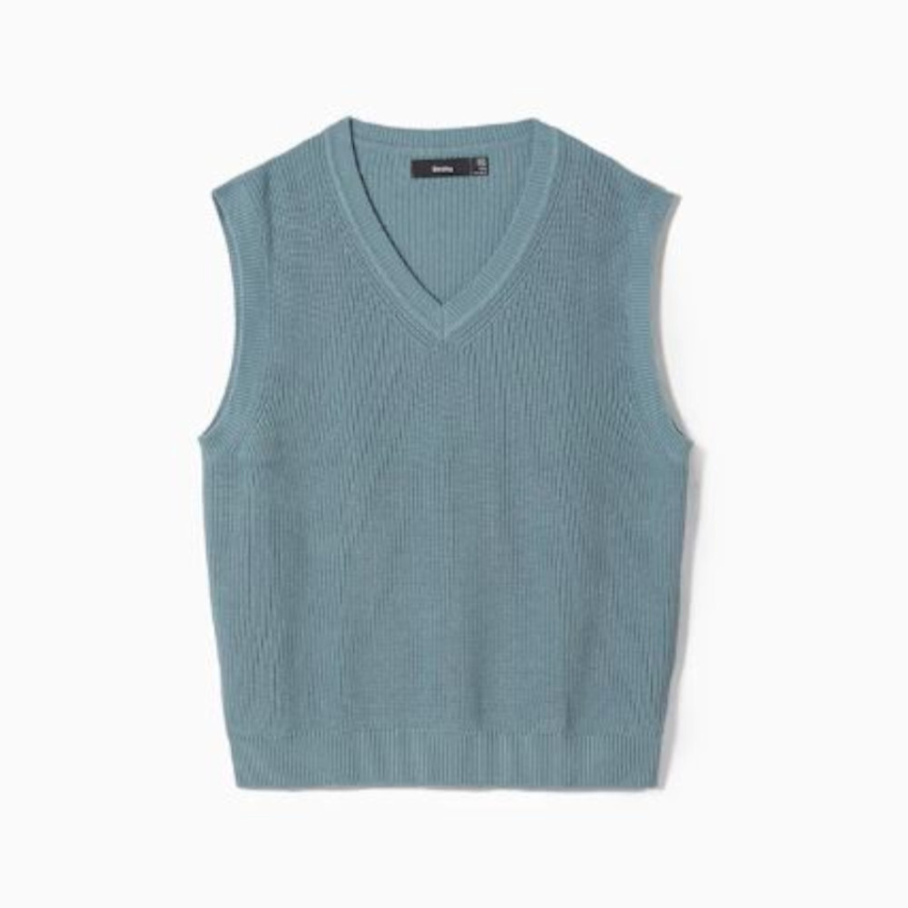 

Трикотажный жилет с V-образным вырезом Bershka V-neck knit, светло-синий