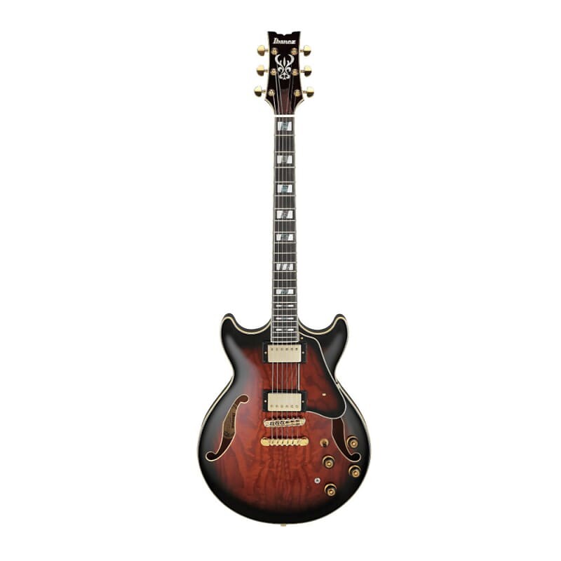 

6-струнная электрогитара Ibanez AM Artstar (правая рука, темно-коричневые солнечные лучи) с жестким футляром Ibanez AM Artstar 6 String Electric Guitar (Dark Brown Sunburst) with Case