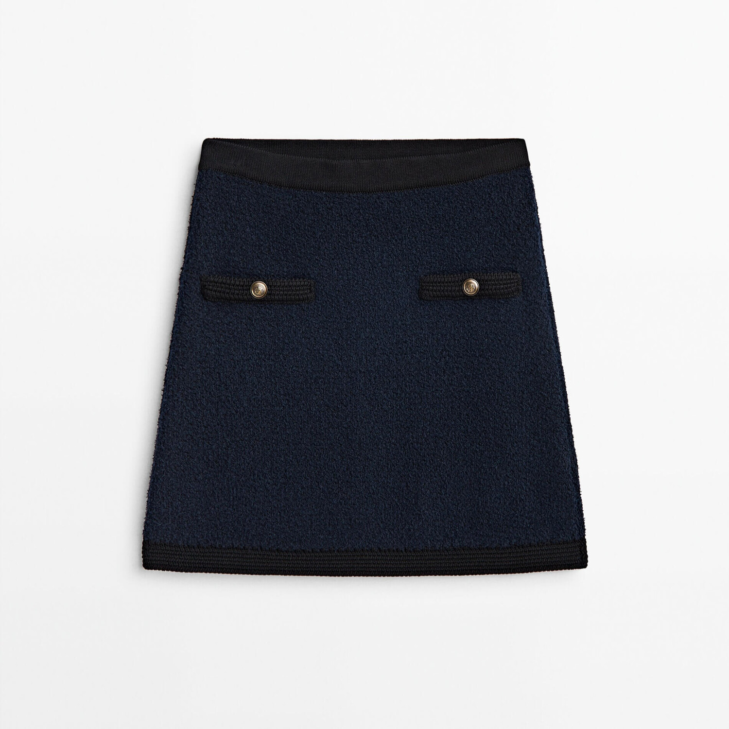 

Юбка Massimo Dutti Textured Knit Mini, синий